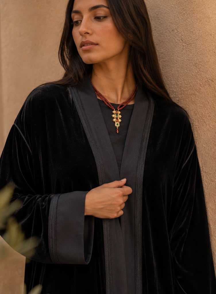 Kimono en velours noir