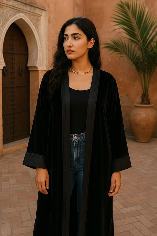Kimono en velours noir