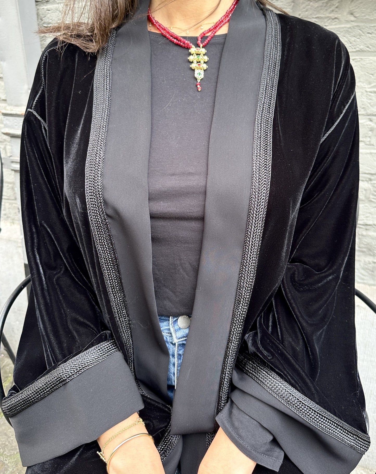 Kimono en velours noir