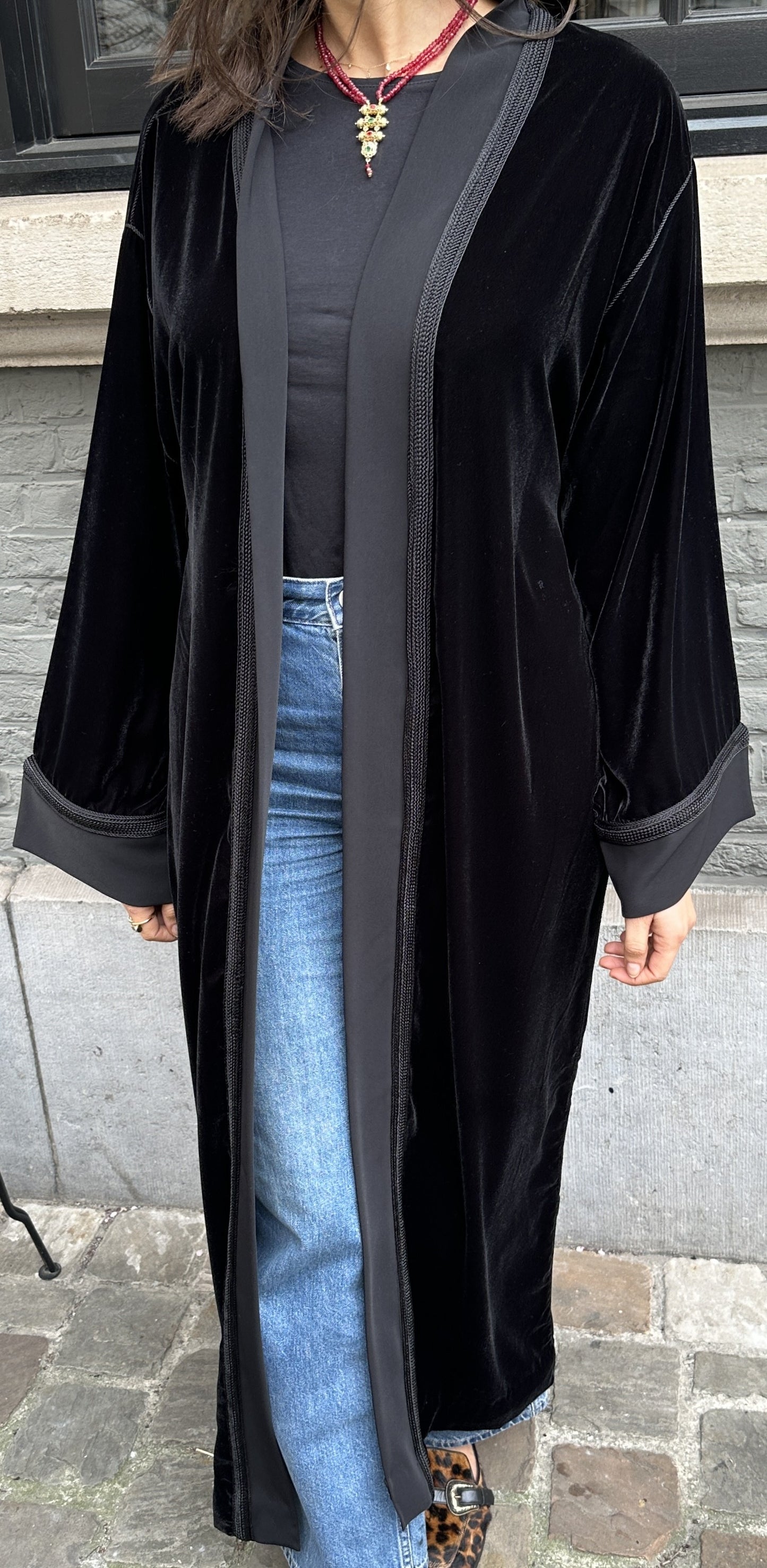 Kimono en velours noir
